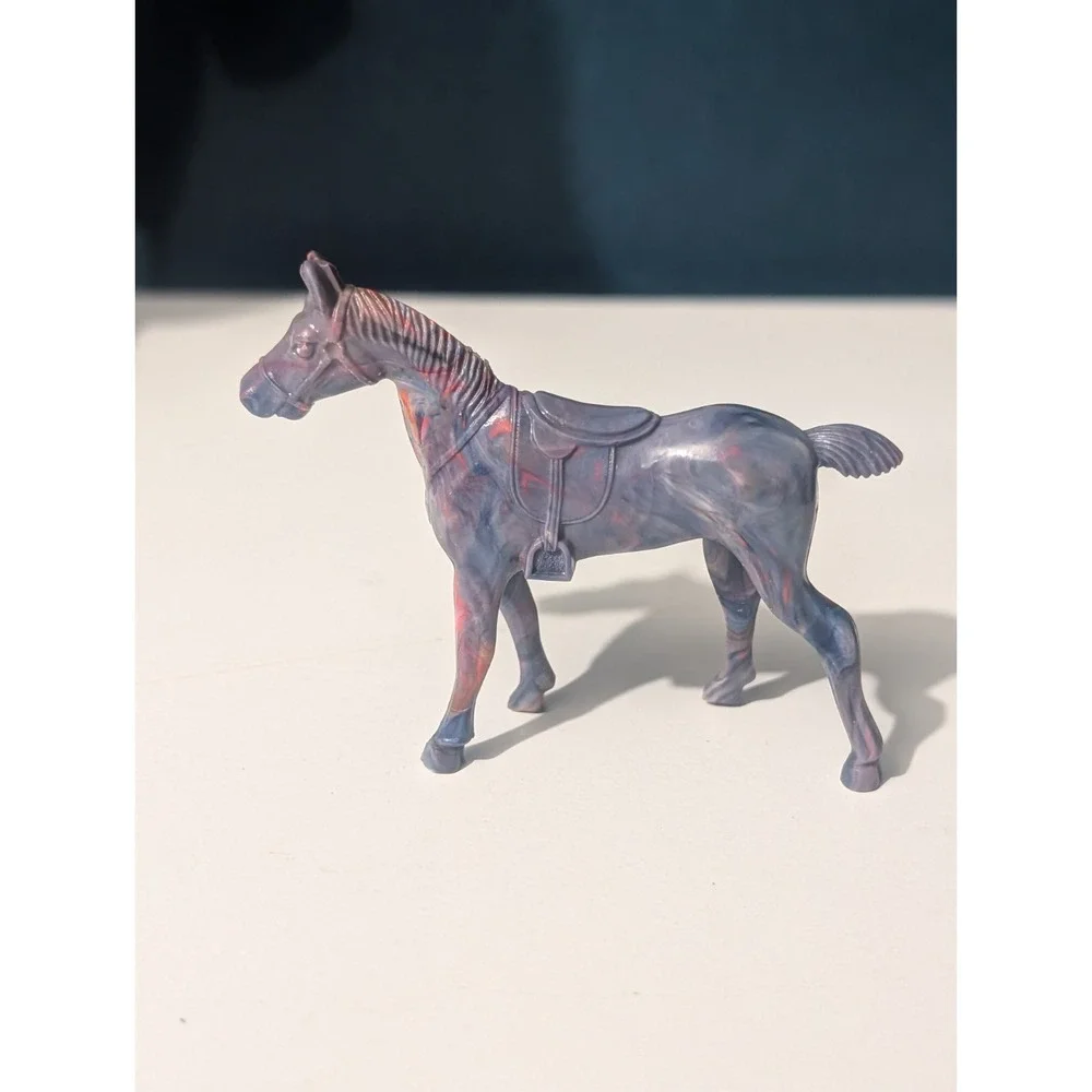 1950s Marbled Swirl Plastic Horse Varicose Mold Toy USA Dime Store Western Pony